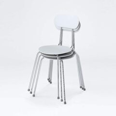 無印良品 スチールチェア・樹脂座（ライトグレー）3脚の画像