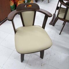 4人掛け ダイニングセット テーブル幅135cm ダークブラウン系 テーブル×1 チェア×4 回転椅子 食卓セット 家具 苫小牧西店の画像