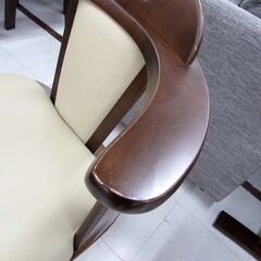 4人掛け ダイニングセット テーブル幅135cm ダークブラウン系 テーブル×1 チェア×4 回転椅子 食卓セット 家具 苫小牧西店の画像