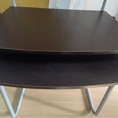 ダークブラウン パソコンデスク 65cmの画像