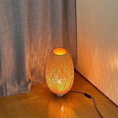 間接照明　バンブー素材　IKEAの画像