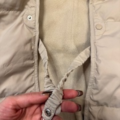 クマ耳ダウンベビーケープ　ベージュ　の画像