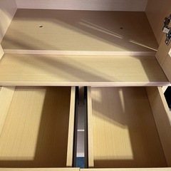 カップボード 食器棚 スリムタイプ W600 D420 H1895 ナチュラルカラー 上下セパレートします！ キッチン 収納 家具中古品 ④の画像