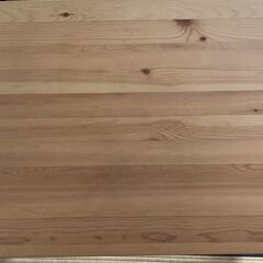 無印良品　パインテーブルと山善のパイプ椅子の画像