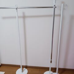 室内物干し兼用ハンガー　ダブル　ホワイト色の画像