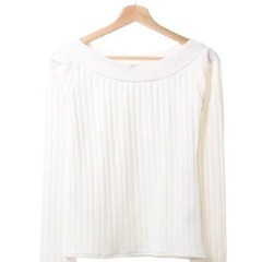 Mサイズ　INGNI イング リブオフショル　ホワイトの画像