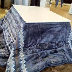 ★リユースのサカイつくば店★TK7486 ニトリ こたつ　新品布団付 ブルー H38×D60×W80 クリーニング済みの画像