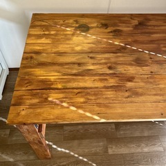 ダイニングテーブル 勉強机　150✕90 高さ71  テーブルウォールナット塗装アンティーク レトロ 天然木の画像