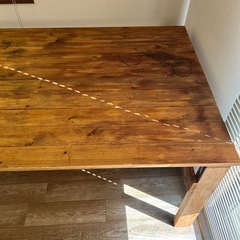 ダイニングテーブル 勉強机　150✕90 高さ71  テーブルウォールナット塗装アンティーク レトロ 天然木の画像