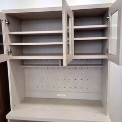 ★リユースのサカイつくば店★TK7487  食器棚 アイボリー H182×D41×W90 クリーニング済みの画像