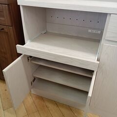★リユースのサカイつくば店★TK7487  食器棚 アイボリー H182×D41×W90 クリーニング済みの画像