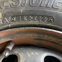 BS VL10 145/80r12 22年製 8部山 4本 ホイール付き スタッドレス 冬 軽トラ 軽バンの画像