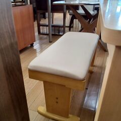 ★リユースのサカイつくば店★TK7488  ダイニングテーブルセット ナチュラル H70×D78×W120 クリーニング済みの画像