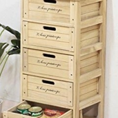 不二貿易の桐製5段チェスト　の画像