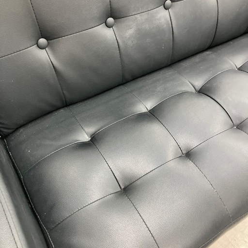 2人掛けソファーブラック【トレファク堺福田店】