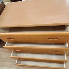 ★リユースのサカイつくば店★TK7489  整理ダンス ナチュラル H83×D40×W112 クリーニング済みの画像