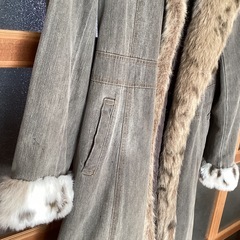 TE MALデニムロングコートファー付きの画像