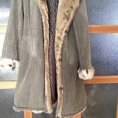 TE MALデニムロングコートファー付きの画像