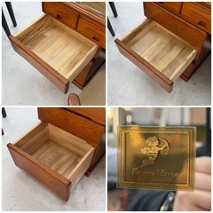 【お買い得‼️】フランスミラー 108cm幅ドレッサー 化粧台 メイク台 木製ブラウン♪の画像