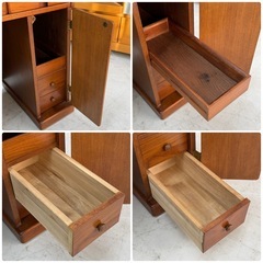 【お買い得‼️】フランスミラー 108cm幅ドレッサー 化粧台 メイク台 木製ブラウン♪の画像