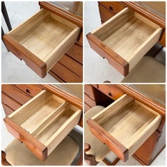 【お買い得‼️】フランスミラー 108cm幅ドレッサー 化粧台 メイク台 木製ブラウン♪の画像