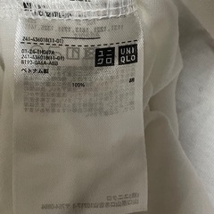 UNIQLO コットンロングシャツテールT（長袖） S 白　Tシャツの画像