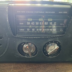 HITACHI 日立 MW SW トランジスタラジオ WH-886 カバー付き レトロ の画像