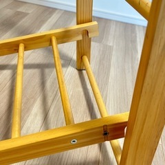 【直接引き取り希望】木製折りたたみハンガーラック／衣紋掛け ナチュラルの画像