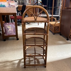 2511-526 ラタン スリッパラック キズ汚れ有りの画像