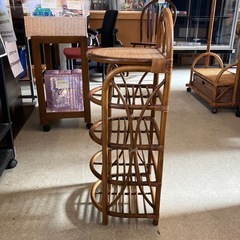 2511-526 ラタン スリッパラック キズ汚れ有りの画像