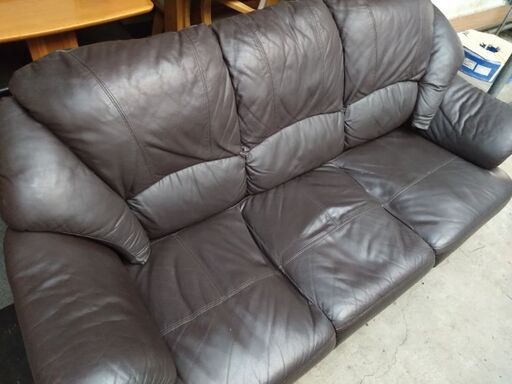本革製3人掛けソファー売ります！ (安川) 土浦のソファ《3人掛けソファ