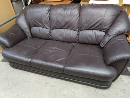 本革製3人掛けソファー売ります！ (安川) 土浦のソファ《3人掛けソファ