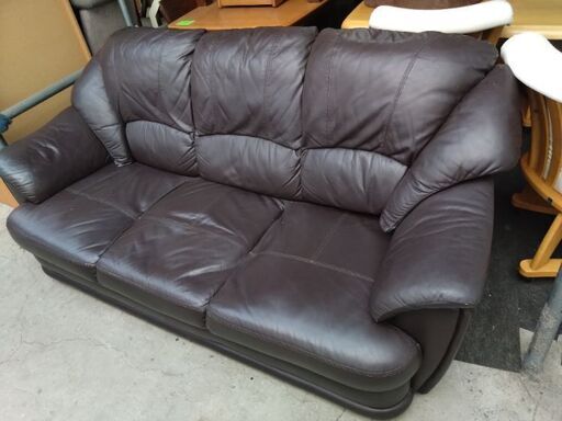 本革製3人掛けソファー売ります！ (安川) 土浦のソファ《3人掛けソファ