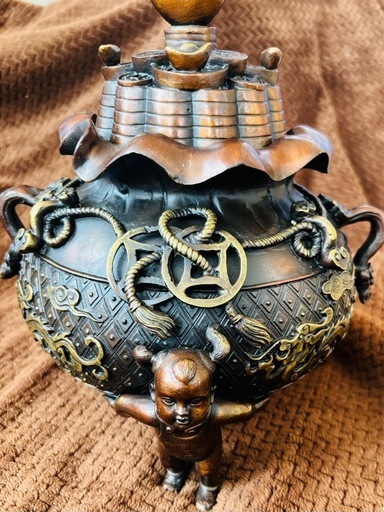 中国 香炉 (大) 銅製　真鍮