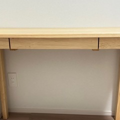 【直接引き取り希望】木製デスク／勉強机 幅100cm ナチュラルの画像