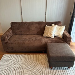 山善(YAMAZEN) カウチソファ ソファカバー、クッション付きの画像