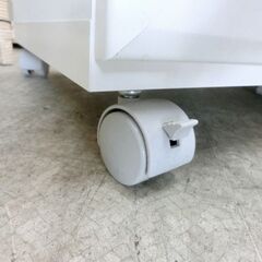 キャスター付き ミドルレンジ台 炊飯台 幅84cm ホワイト レンジボード 食器棚 レンジラック キッチンラック キッチンカウンター キッチン収納 札幌 西区 西野店の画像