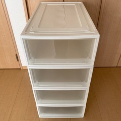 大容量収納ケース★引き出しタイプ★ホワイト★4個セットの画像