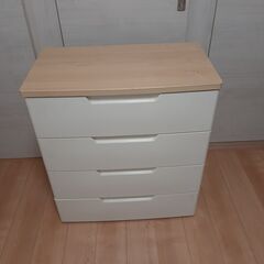 (家具)　ウッドトップチェスト 4段 タンス 収納の画像