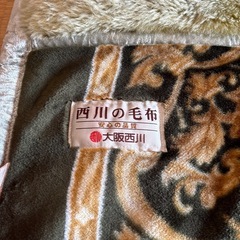 大阪西川の厚みのある毛布140×200 緑系の画像