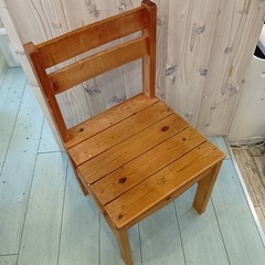 【2脚セット】パイン材の木製ダイニングチェア（カントリー調・ナチュラル）の画像