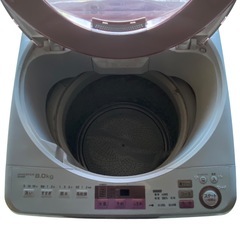 【ジ1130-18】ファミリーでも使える大容量‼️SHARP 全自動電気洗濯機 ES-GV8A-P 2017年製 8kgの画像