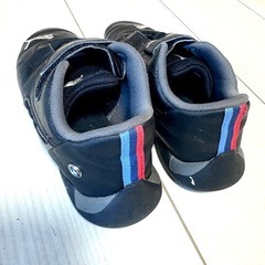 BMW×プーマ　コラボ革スニーカー　19cmブラックの画像