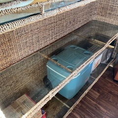ラタン編み　棚の画像