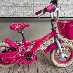 自転車　女の子　12インチ　推し棒　補助輪の画像