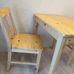 木製 2名掛けダイニングテーブル（幅78cm）の画像