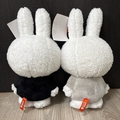 ミッフィー SL サイズ ぬいぐるみ もこもこver. モノトーン 2個セットの画像
