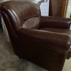 チェスターフィールド 英国アンティーク調 ブラウン 合成皮革 PUレザー シンプル VINCENT の画像