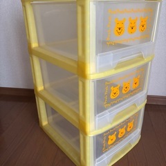 ディズニー プーさん 収納ケース 3段の画像