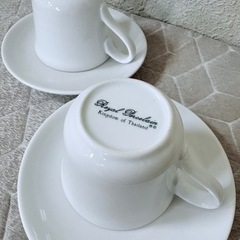 🇹🇭✨Royal Porcelain ロイヤルポーセリン＊タイ王室御用達 高品質陶磁器コーヒーカップ2客セット☕耐久性抜群＆上品デザイン♥おうちカフェ・朝食・ティータイムに最適🎐直接手渡し 岡山市中区円山の画像